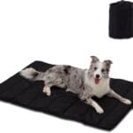 BDEUS 43x25In Large Size Outdoor Dog Bed, Waterproof & Portable Camping Travel Pet Mat, Easy to Clean, Washable Odor Resistant Pet Cooling Pad (Black)