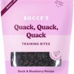 Bocce's Bakery Quack, Quack, Quack Training Treats for Dogs, Wheat-Free Dog Treats, Made with Real Ingredients, Baked in The USA, All-Natural & Low Calorie Training Bites, Duck & Blueberry, 6 oz