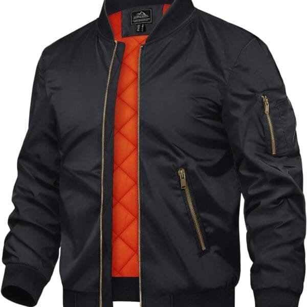 TACVASEN Men's Jackets-Bomber Jacket Fall Winter Warm Windbreaker Full Zip Casual Padded Coats