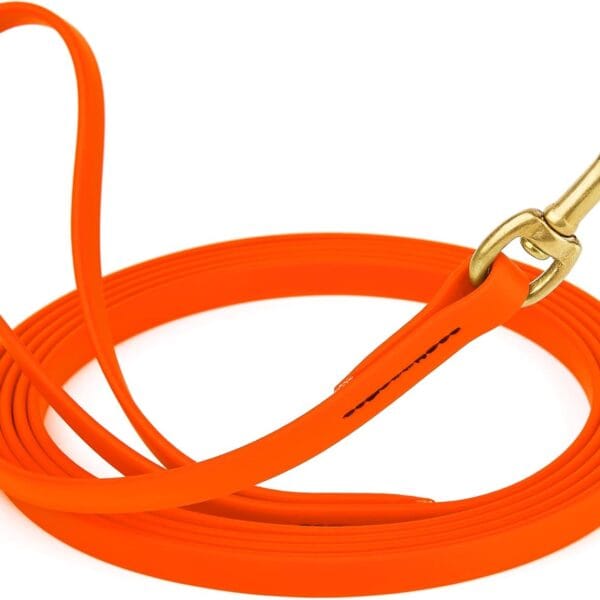 Viper Biothane Working Tracking Lead Leash Long Line for Dogs 2 Colors and 6 Sizes, Hunter Orange
