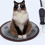 Pet Heating Pad for Small Dogs & Cats - Electric Heated Bed with Timer, Chew Proof, Easy Clean, Round - D16 inch