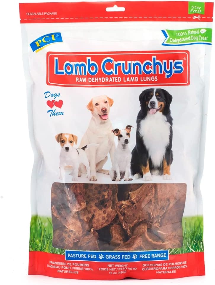 PCI Pet Center Inc. Lamb Crunchys Raw Dehydrated Lamb Lungs Dog Treats, 16 Ounce Pack, LAM-016MC PCI Pet Center Inc. Lamb Crunchys Raw Dehydrated Lamb Lungs Dog Treats, 16 Ounce Pack, LAM-016MC