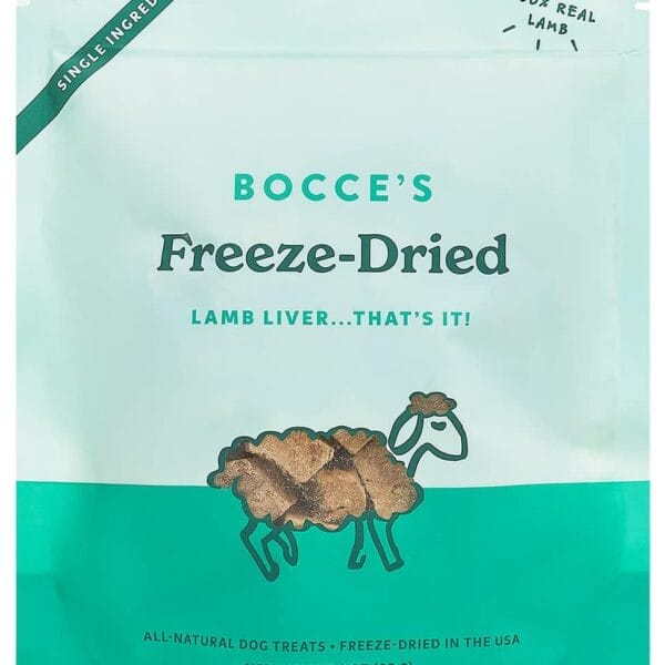 Bocce's Bakery Freeze Dried Lamb Liver Treats for Dogs - All-Natural, Freeze-Dried Treats Made with One Ingredient, Made in The USA, 3 oz