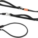 Slip Lead Dog Leash with Double Handles | Reflective Dog Training Leash with 360 Swivel Anti-Tangle | Heavy-Duty Leash and Collar for Large Medium and Small Dogs No-Pull Walking (Black, 5.5FT)