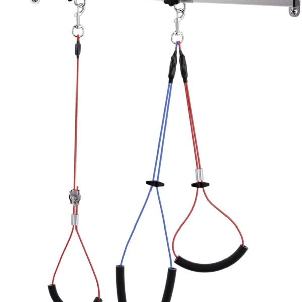 Dog Grooming Holder for Bathing - Wall-Mounted Adjustable Pet Grooming Arm with 2 Sliding Blocks, No Sit Haunch Holder & Steel Ropes,pet Grooming Tools (Adjustable: 4572cm (17.728.3"))