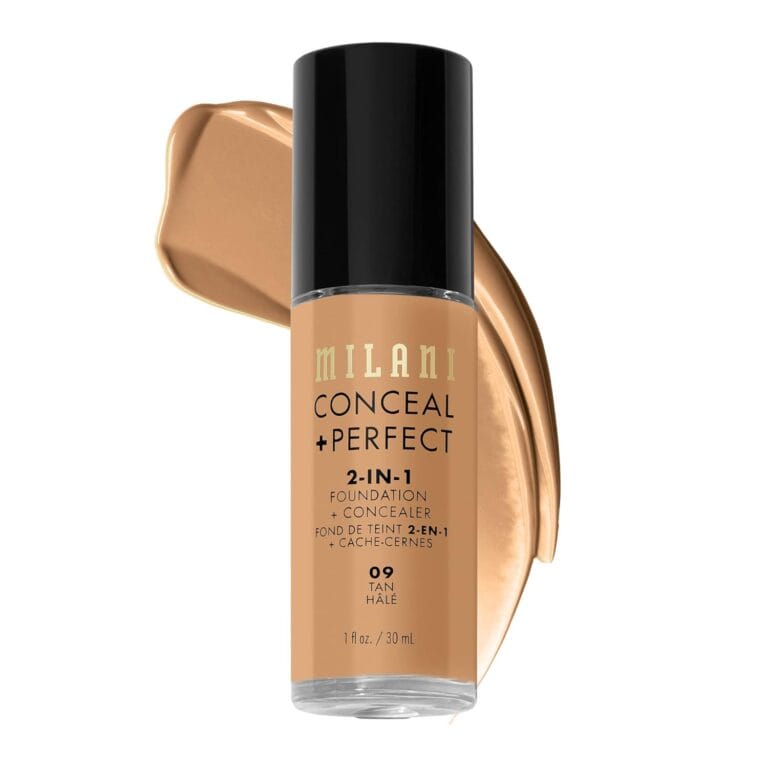 Milani Conceal + Perfect 2-in-1 Foundation + Concealer for a Flawless Complexion, Under Eye Corrector, Cover Redness and Imperfections, Waterproof and Sweatproof - Tan