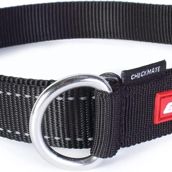 EzyDog Checkmate Martingale Collar for Dogs  Premium Nylon Training Dog Collar for Easy Control with no Choking (Large, Black)