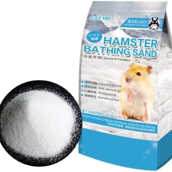 Hamiledyi Hamster Bath Sand 2 LB Dust Free Desert Sand Gerbil Powder Grooming Bath Potty Litter for Chinchillas Gerbil Syrian Mice Degu or Other Small Animals