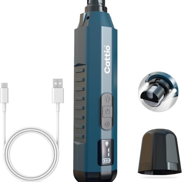 Dog Nail Grinder - Professional Electric Dog Nail Trimmer for Dogs & Cats Quiet Painless Grooming & Smoothing Dog Nail Clipper & File Included - Suitable for Small Medium Large Pets (Dark Blue)