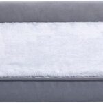 Amazon Basics Living Room Couch Dog Bed with Premium Foam, Pressure-Relief Support for Dogs up to 55lbs, Machine Washable Cover, Large Sized (36" x 27"), Grey