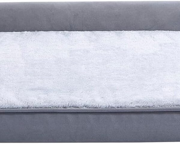 Amazon Basics Living Room Couch Dog Bed with Premium Foam, Pressure-Relief Support for Dogs up to 55lbs, Machine Washable Cover, Large Sized (36" x 27"), Grey