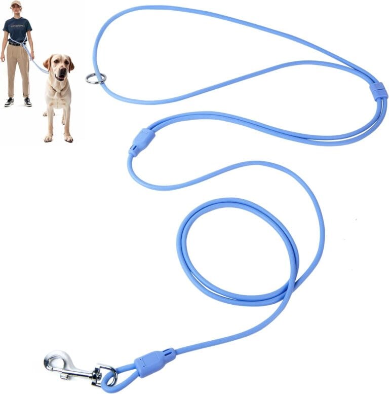 Fida Hands Free Dog Leash for Small Dogs, Adjustable Crossbody/Waist Leash for Small/Medium/Large Dogs, Waterproof Hands-Free Dog Leashes for Running, Walking & Training(S, Blue)