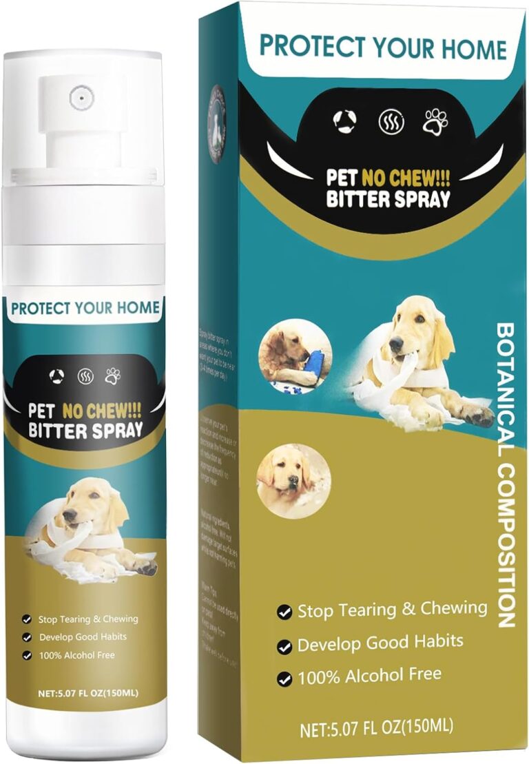 Bitter Apple Spray for Dogs, Effectively, No Chew Spray for Dogs Stop Licking Biting & Destructive Behavior Protect Your Furniture Prevent Licking Injuries Indoor/Outdoor Training Deterrent (150ML)