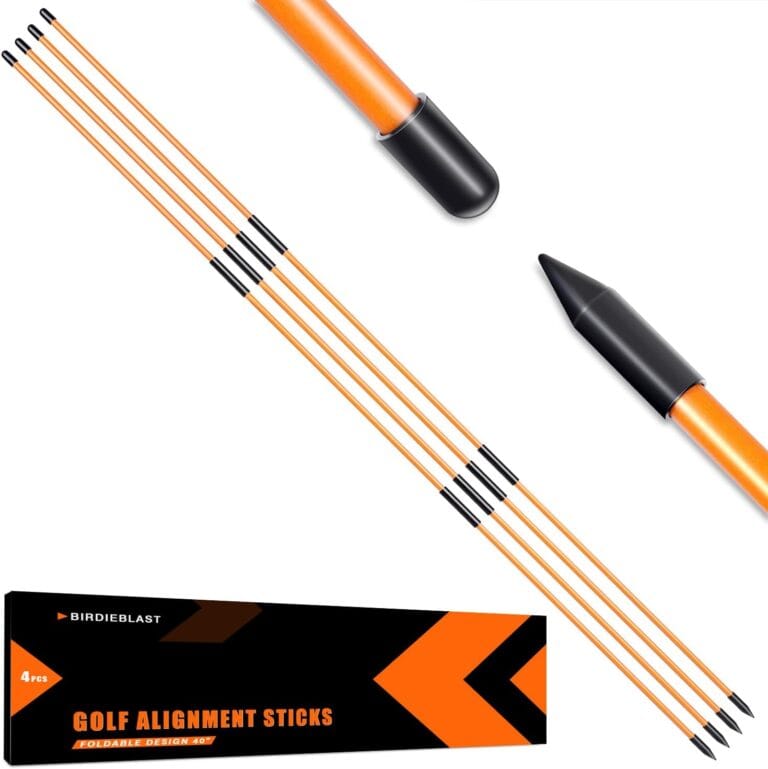 Professional 4 Pack Collapsible Golf Alignment Sticks, Premium 40" Alignment Golf Stick Ideal for Aiming, Putting and Swing Practice