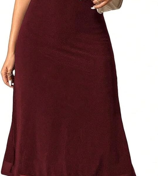 SOLY HUX Women's Strapless Midi Dress Tube Top Off Shoulder Sleeveless Fitted Cocktail Club Party Formal Long Dresses