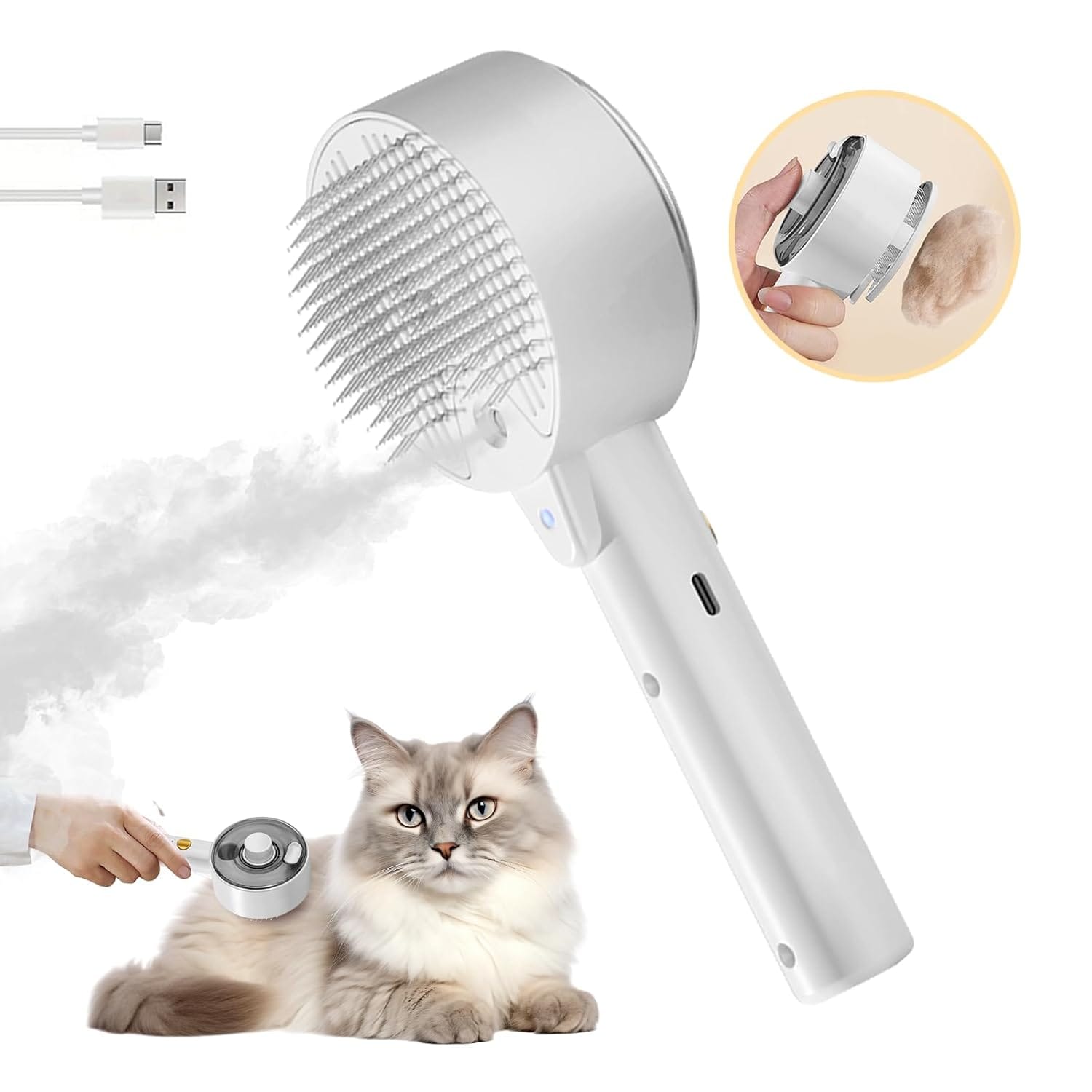 Cloud Care Cat Brush for Indoor Cat Steam Brush for Shedding Spritz Defur Comb for Cats Dogs Steam Brushes for Long Short Hair Cats Dogs Pet Steam Brushes for Massage Grooming Self-Cleaning Cloud Care Cat Brush for Indoor Cat Steam Brush for Shedding Spritz Defur Comb for Cats Dogs Steam Brushes for Long Short Hair Cats Dogs Pet Steam Brushes for Massage Grooming Self-Cleaning