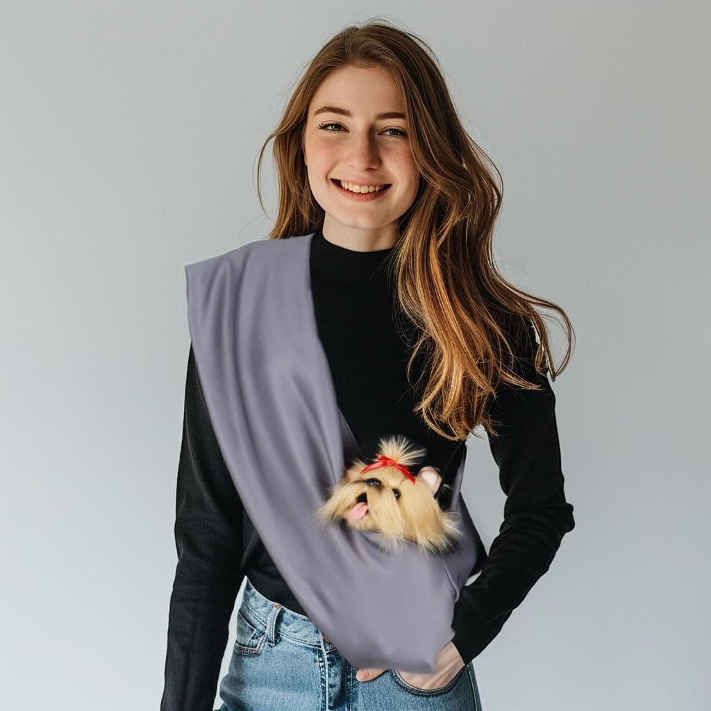 Dog Sling Carrier for Small Dogs, Up to 11 lbs, Dog Carrier Sling is Easy to Carry, Hand Free, Keep Warm, Grey Dog Sling Carrier for Small Dogs, Up to 11 lbs, Dog Carrier Sling is Easy to Carry, Hand Free, Keep Warm, Grey