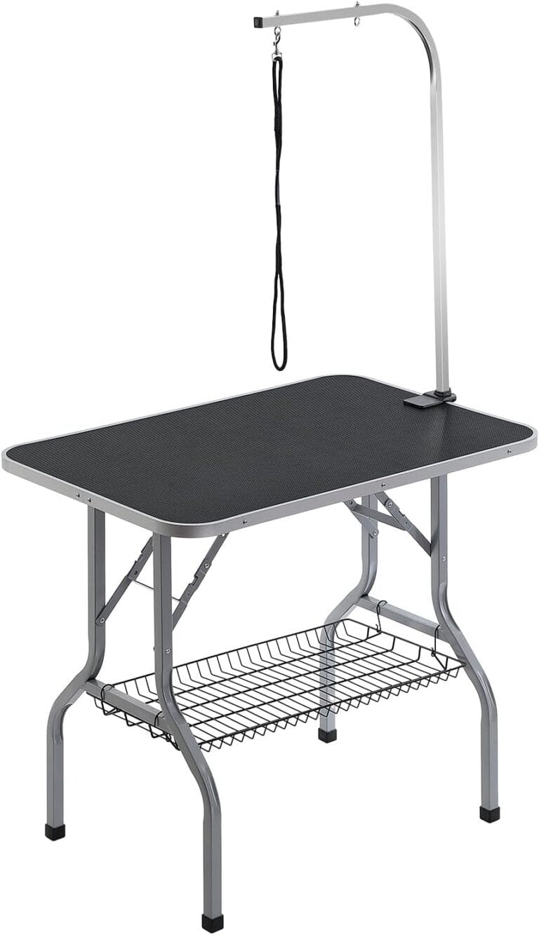 VEVOR Pet Grooming Table Arm with Clamp, 36''x24'' Dog Grooming Station, Foldable Pets Grooming Stand for Medium and Small Dogs, Free No Sit Haunch Holder with Grooming Loop, Bearing 330lbs