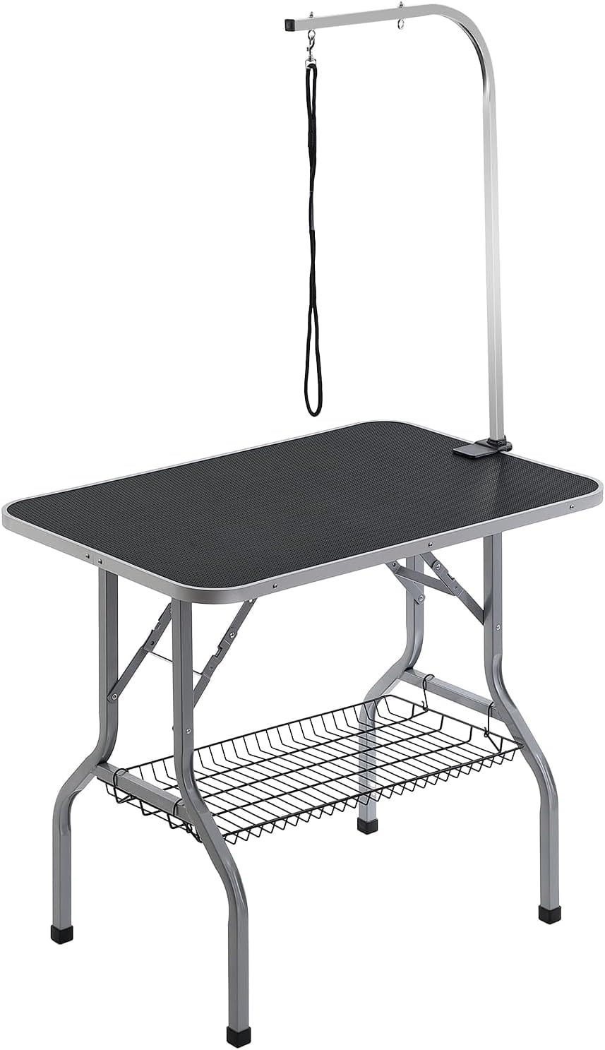 VEVOR Pet Grooming Table Arm with Clamp, 36''x24'' Dog Grooming Station, Foldable Pets Grooming Stand for Medium and Small Dogs, Free No Sit Haunch Holder with Grooming Loop, Bearing 330lbs VEVOR Pet Grooming Table Arm with Clamp, 36''x24'' Dog Grooming Station, Foldable Pets Grooming Stand for Medium and Small Dogs, Free No Sit Haunch Holder with Grooming Loop, Bearing 330lbs