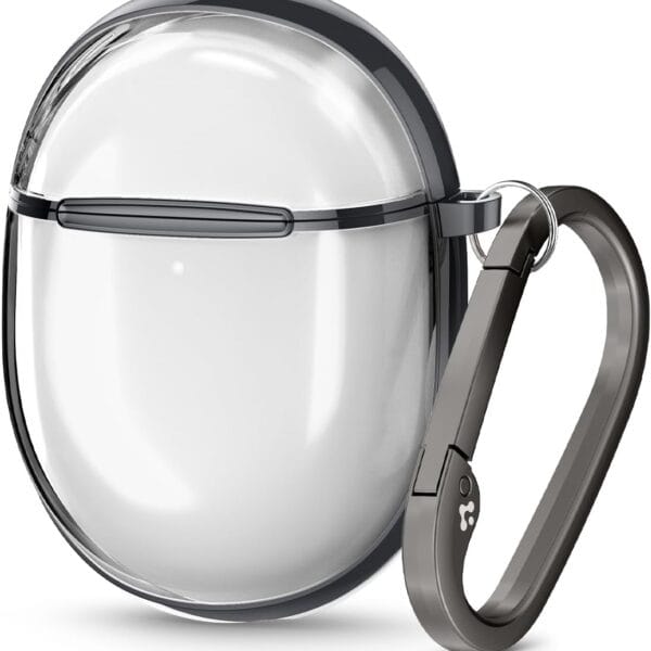 Spigen Ultra Hybrid Designed for Google Pixel Buds Pro 2 (2024) and Pro 1 (2022) Case Cover with Keychain - Charcoal