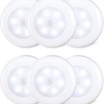 STAR-SPANGLED 6 Pack 2.8 Motion Sensor Lights Indoor AAA Battery Operated, Stick on LED Puck Light for Stairs, Under Cabinet, Closet, Cool White