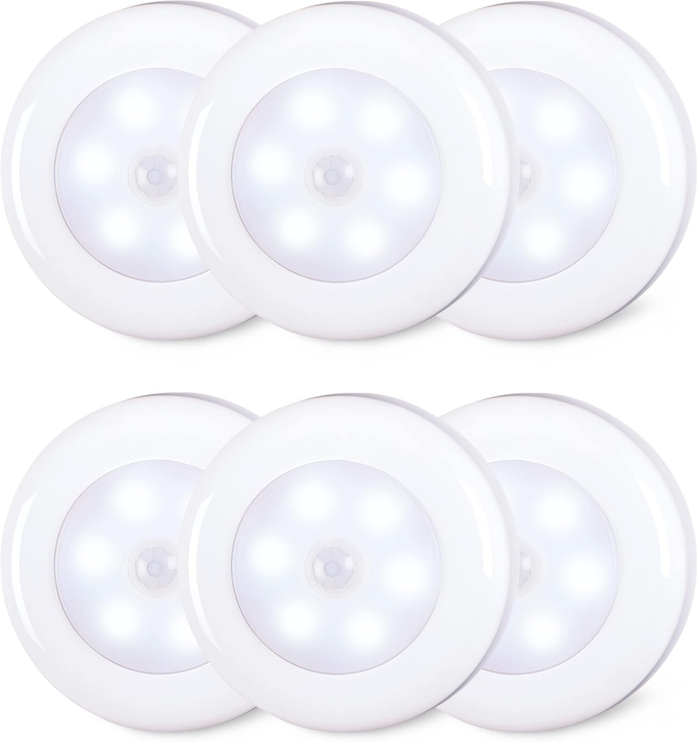STAR-SPANGLED 6 Pack 2.8 Motion Sensor Lights Indoor AAA Battery Operated, Stick on LED Puck Light for Stairs, Under Cabinet, Closet, Cool White STAR-SPANGLED 6 Pack 2.8 Motion Sensor Lights Indoor AAA Battery Operated, Stick on LED Puck Light for Stairs, Under Cabinet, Closet, Cool White