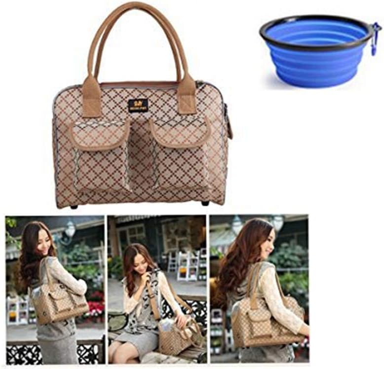 Hubulk Dog Carrier Bag Pet Tote Bag Doggie Handbag Cat Purse Puppy Pouch, Free Collapsible Dog Bowl Included (S Khaki) Hubulk Dog Carrier Bag Pet Tote Bag Doggie Handbag Cat Purse Puppy Pouch, Free Collapsible Dog Bowl Included (S Khaki)