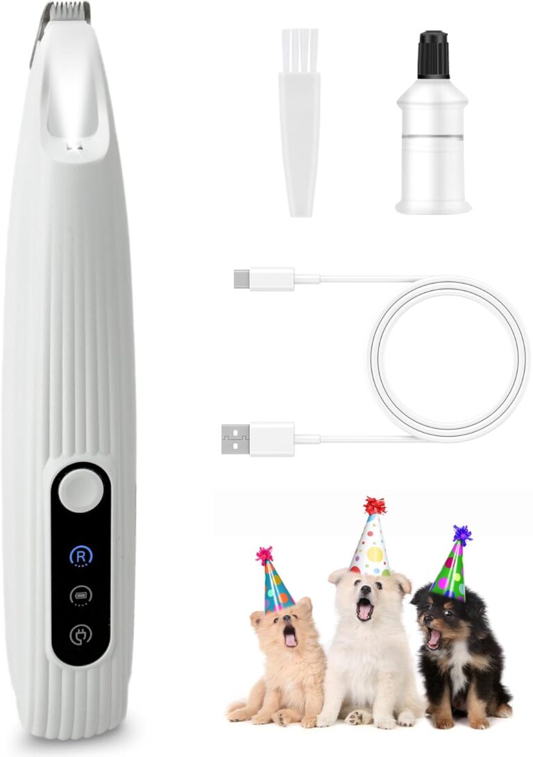 Upgraded Dog Paw Trimmer with LED Light, 9 mm Mini Blade (0.35 inches), Smart Display, Type-C Rechargeable Pet Clippers for Small Dogs Cats Trimming Paws, Eyes, Ears, Face, and Rump