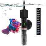 PULACO 25W Small Aquarium Submersible Betta Heater with Free Thermometer Strip, Under 6 Gallon Fish Tanks (Preset Temperature 78)