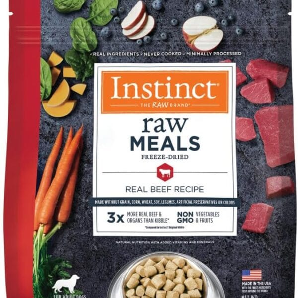 Instinct Freeze Dried Raw Meals, Natural Dry Dog Food, Grain Free - Real Beef, 3 oz. Bag