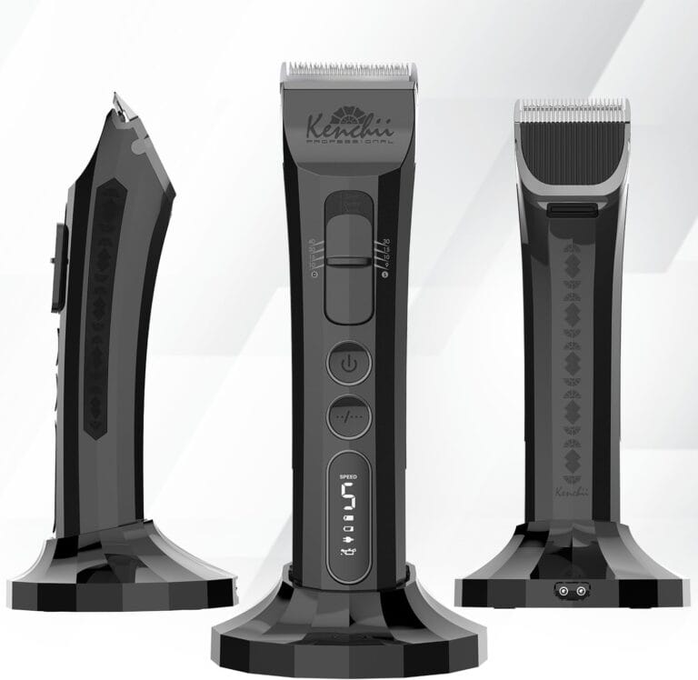 Kenchii Flash Dog Clippers for Grooming 4-in-1 Digital Cordless Cat & Dog Grooming Clipper for Pet Care, Precision Pet Grooming Trim, Shape, and Style Effortlessly, Black