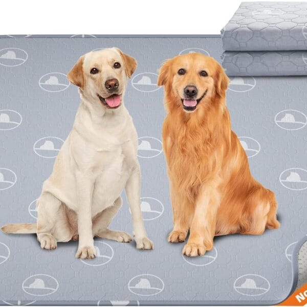 PJYucien Washable Pee Pads for Dogs 2 Pack, 36" x 36" Reusable Pee Pads for Dogs, Leak-Proof Pet Training Pads, Puppy Pads for Non-Slip, Designed for Dog Pen, Whelping Pad, Potty Training (Grey)