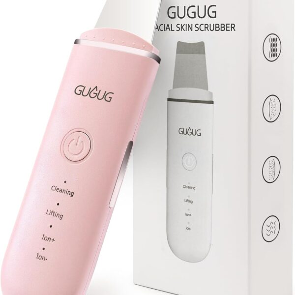 GUGUG Skin Scrubber Face Spatula - Skin Spatula Blackhead Remover Pore Cleaner with 4 Modes, Skin Care Tools-Pink