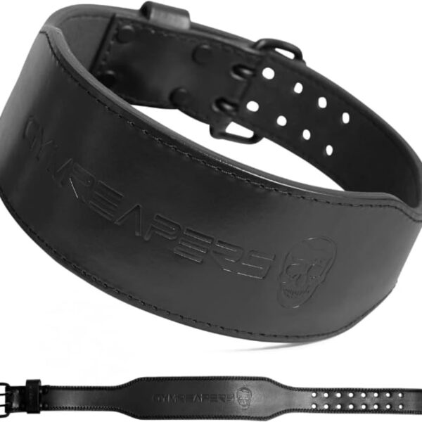 Gymreapers Weight Lifting Belt - 7MM Heavy Duty Pro Leather Belt with Adjustable Buckle - Stabilizing Lower Back Support 4 Inches Wide For Weightlifting, Bodybuilding, Cross Training