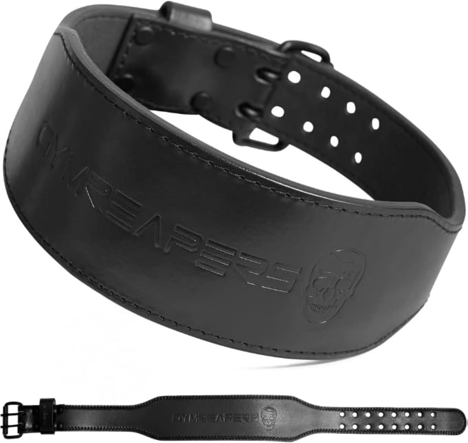 Gymreapers Weight Lifting Belt - 7MM Heavy Duty Pro Leather Belt with Adjustable Buckle - Stabilizing Lower Back Support 4 Inches Wide For Weightlifting, Bodybuilding, Cross Training Gymreapers Weight Lifting Belt - 7MM Heavy Duty Pro Leather Belt with Adjustable Buckle - Stabilizing Lower Back Support 4 Inches Wide For Weightlifting, Bodybuilding, Cross Training
