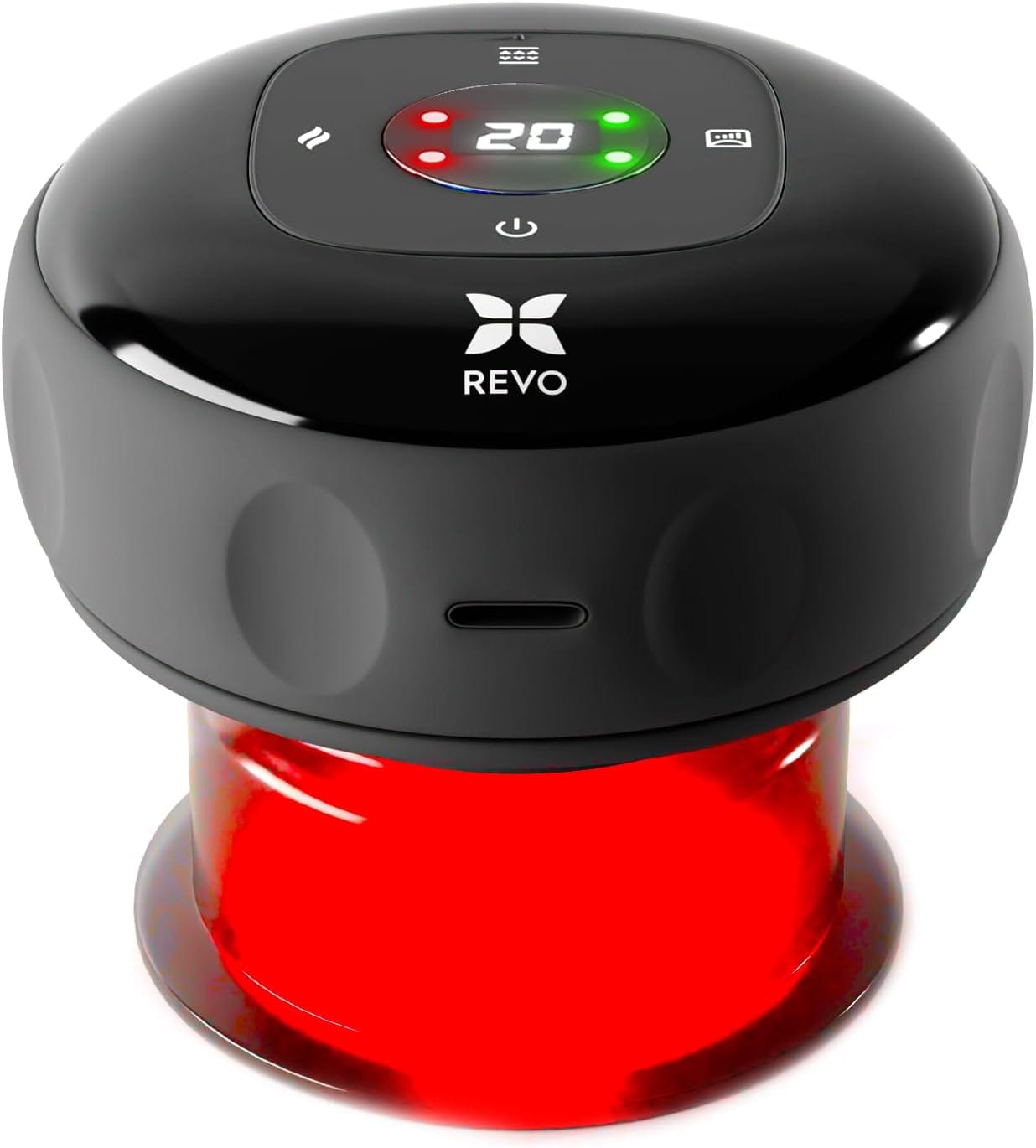 REVO The Original 4-in-1 Smart Cupping Therapy Massager, Red Light Therapy for Targeted Pain Relief, Knots, Aches, Muscle Soreness, Circulation & Tighter Skin, Portable Cupping Kit REVO The Original 4-in-1 Smart Cupping Therapy Massager, Red Light Therapy for Targeted Pain Relief, Knots, Aches, Muscle Soreness, Circulation & Tighter Skin, Portable Cupping Kit