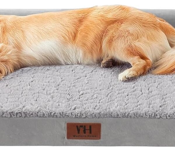 Orthopedic Dog Beds Extra Large Sized Dog, Pet Sofa Bed with Removable Washable Cover, Egg Foam Support, Bolster Cushion for Comfortable Sleep, Waterproof & Non-Slip Bottom Bed