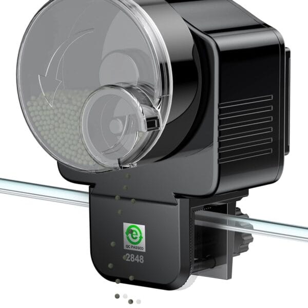 Pawfly Automatic Fish Feeder for Aquarium, Auto Vacation Timer for Tank 60 ml Adjustable Fish Food Dispenser for Pellets Strips, Battery Operated (Battery Not Included)