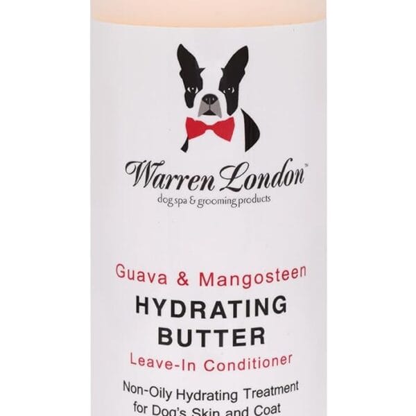Warren London Hydrating Butter Leave in Pet Conditioner for Dogs | Lotion for Skin and Coat | Aloe Puppy & Dog Conditioner for Hair Detangler, Dry Skin, & Pet Fur Dandruff | Made in USA | Guava 8oz