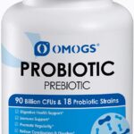 OMOGS Probiotics 90 Billion CFUs 18 Strains,with 3 Organic Prebiotics & Vitamin C,Nutritional Supplement for Women,Men & Kids,Support Metabolism,Immunity and Digestive Health,Non-GMO, 90 Tablets