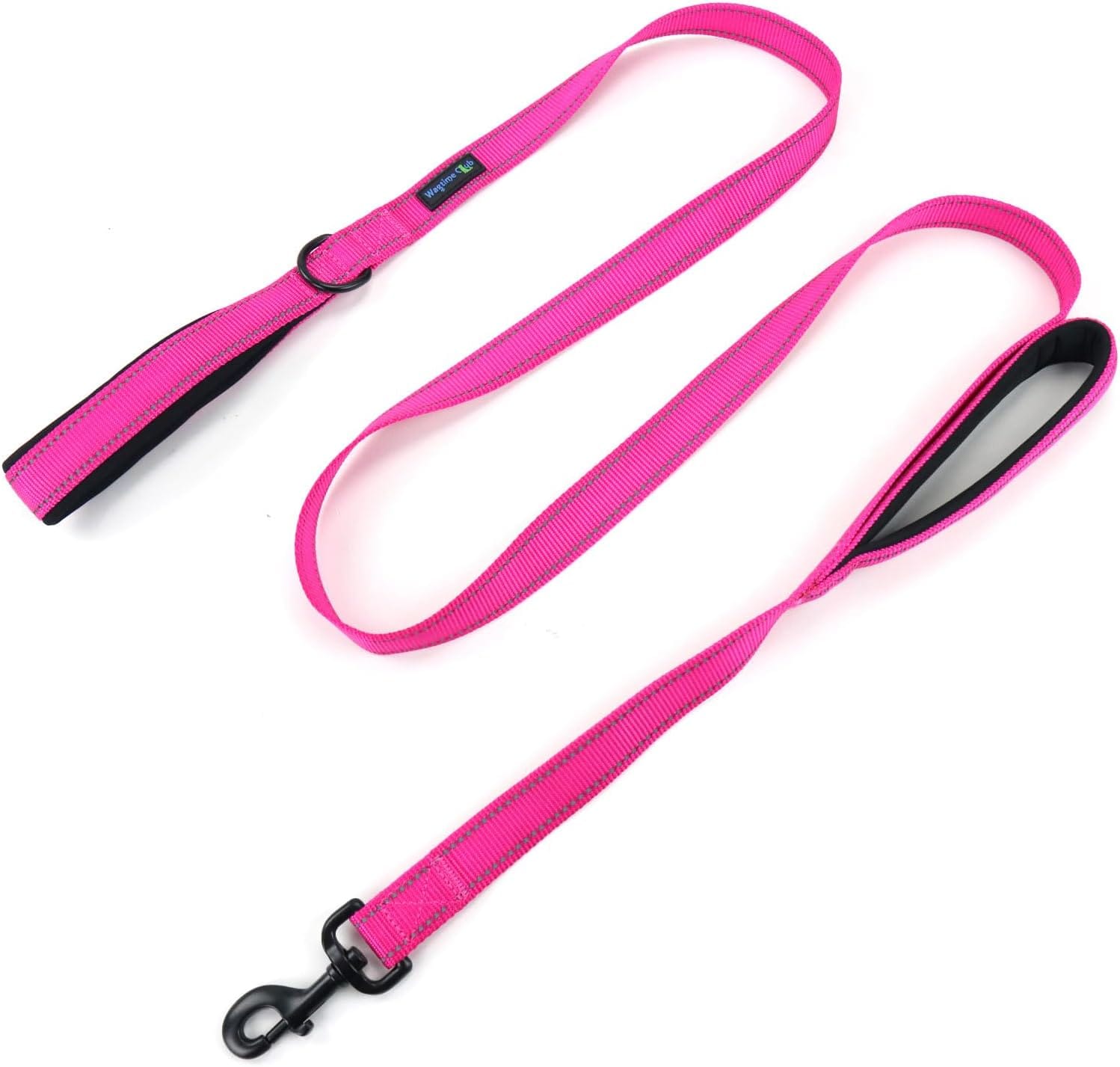 Double Handle Dog Leash, 5ft x 3/4'' Long Heavy Duty Dog Leash with Paded Traffic Handles for Extral Control and Training, Dual Handles Leads, Medium Small Dogs (Lively Pink) Double Handle Dog Leash, 5ft x 3/4'' Long Heavy Duty Dog Leash with Paded Traffic Handles for Extral Control and Training, Dual Handles Leads, Medium Small Dogs (Lively Pink)
