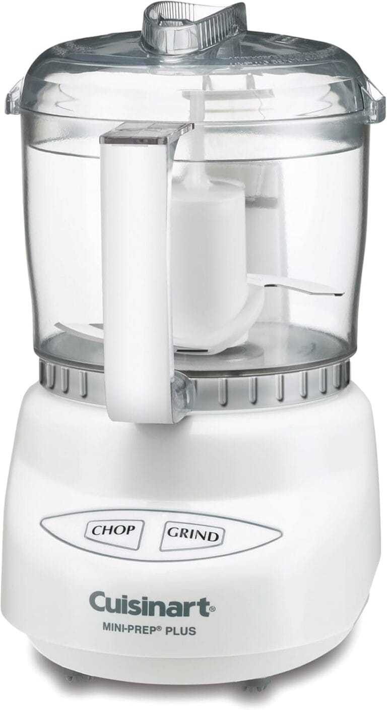 Cuisinart Mini-Prep Plus Food Processor, 24-Ounce Mini Food Processor to Chop Herbs, Vegetables, and Hard Cheese, 24-Ounce Work Bowl, Reversible Stainless Steel Blade, DLC-2A, White