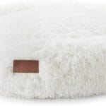 TOWN & COUNTRY LUXE CuddleTown Fuzzy Solid Donut Pet Bed, Soft, Cozy & Calming, Non-Slip Bottom, 100% Machine Washable, Cream, XS 19"x19"x7" Round