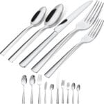 45-Piece Flatware Sets, Silverware Set for 8, Durable Stainless Steel Tableware in Ergonomic Design Size and Weight, Kitchen Utensils Set with Steak Knives, Rust-proof, Dishwasher Safe