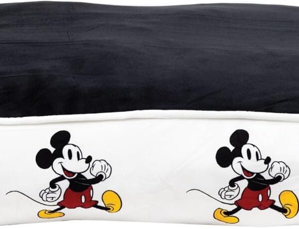 Disney Dog Bed, Mickey Mouse Walking Pose White, Rectangle Gusset