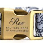 Personalized Dog Collar with Name and Phone Number Engraved,Adjustable Custom Puppy Collar,Organic Cotton Pet Collar for Small Medium Large Boy Girl Dogs