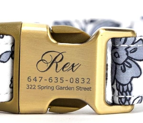 Personalized Dog Collar with Name and Phone Number Engraved,Adjustable Custom Puppy Collar,Organic Cotton Pet Collar for Small Medium Large Boy Girl Dogs