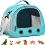Guinea Pig Carrier Bag,Small Animal Bird Parrots Ferret Hamster Squirrel Rabbit Turtle Carrier Bag,Portable Bunny Bearded Dragon Carrier Travel Carrier Outdoor (Blue)