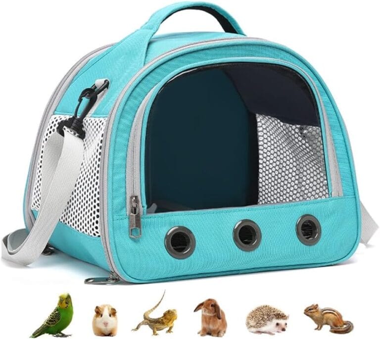 Guinea Pig Carrier Bag,Small Animal Bird Parrots Ferret Hamster Squirrel Rabbit Turtle Carrier Bag,Portable Bunny Bearded Dragon Carrier Travel Carrier Outdoor (Blue)