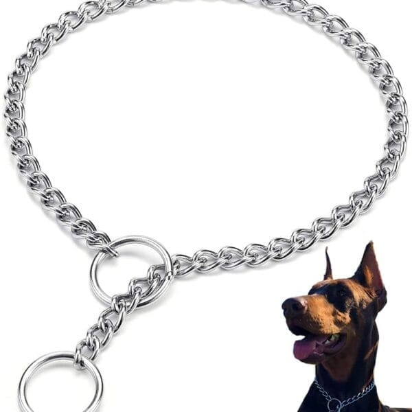 LOS ANDES Dog Choke Collar Anti Chew Training Collar Strong Dog Chain Collars No Pull Dog Collar Metal Slip Collar Stainless Collar for Small Medium Large Dogs